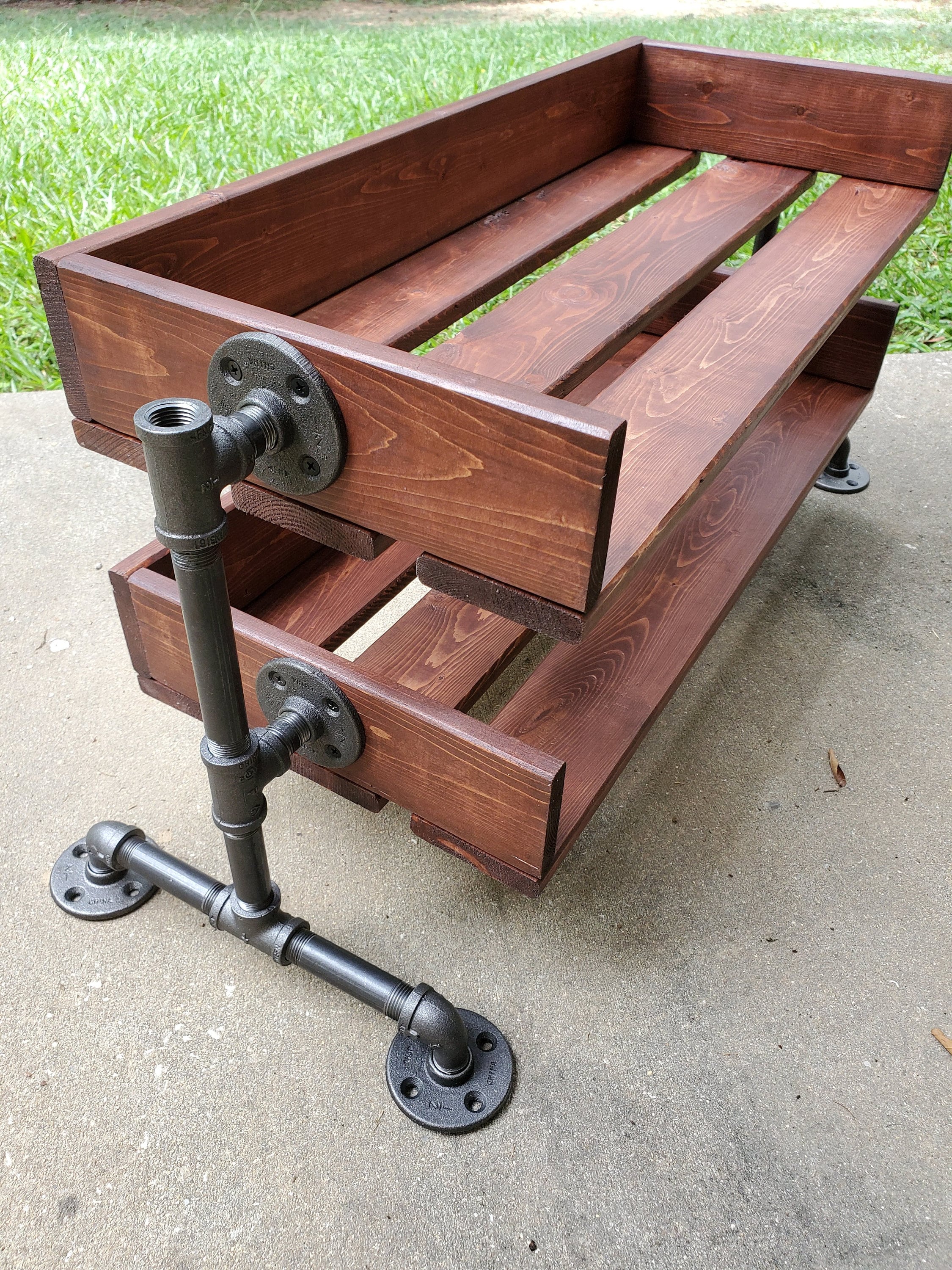 Reclaimed wood shoe on sale rack