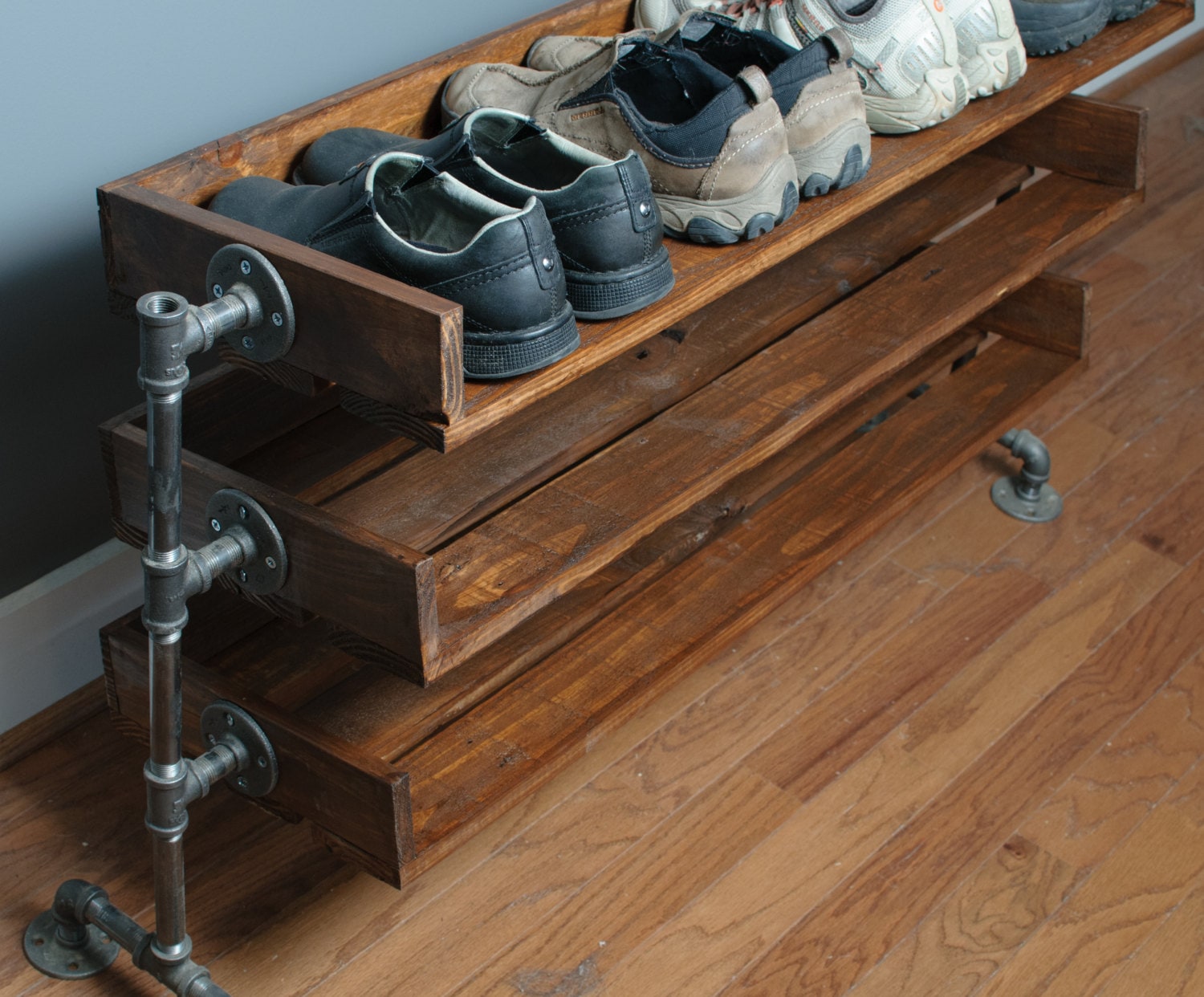 Reclaimed Wood Shoe Rack Shoe Bench Shoe Storage Shoe 